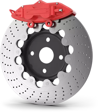 Close-up of car brake pad. Regular inspection recommended.